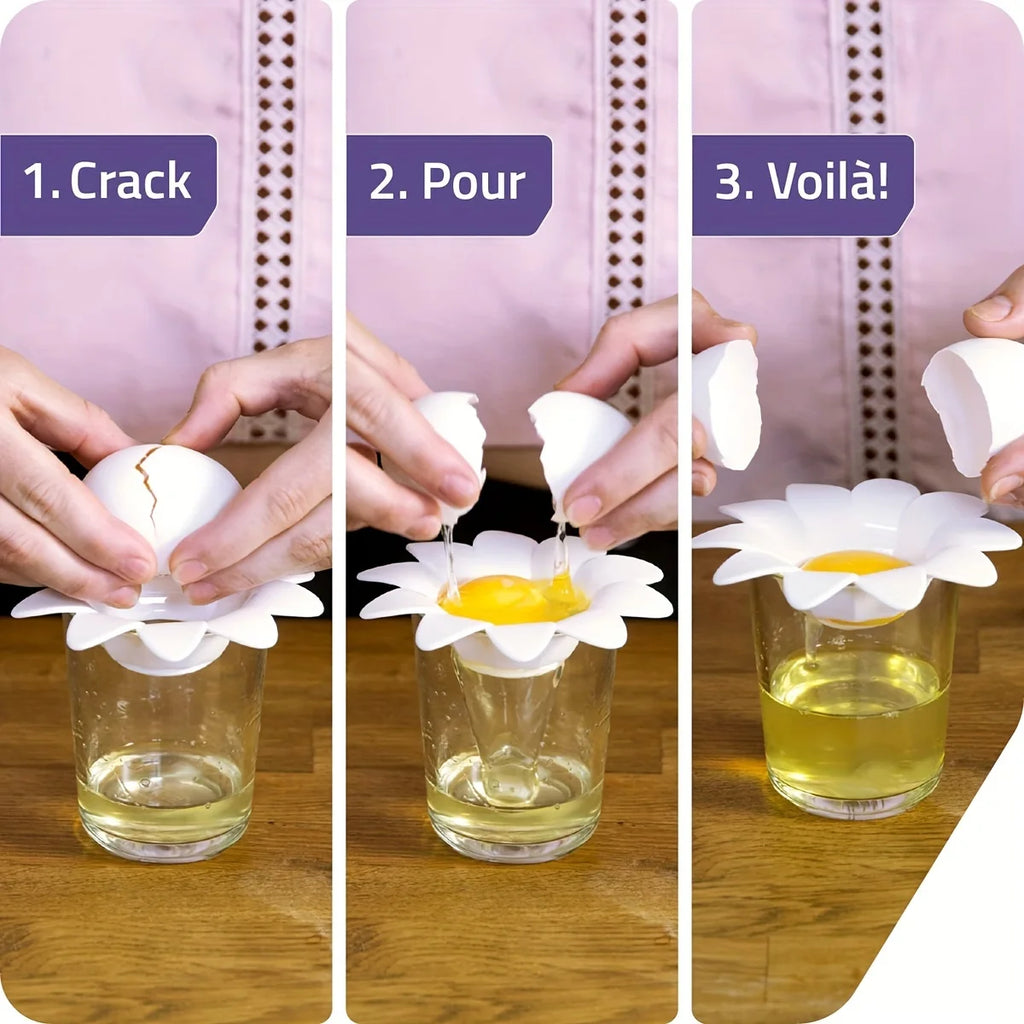 1pc/ Cute Flower Design Egg White Yolk Separator