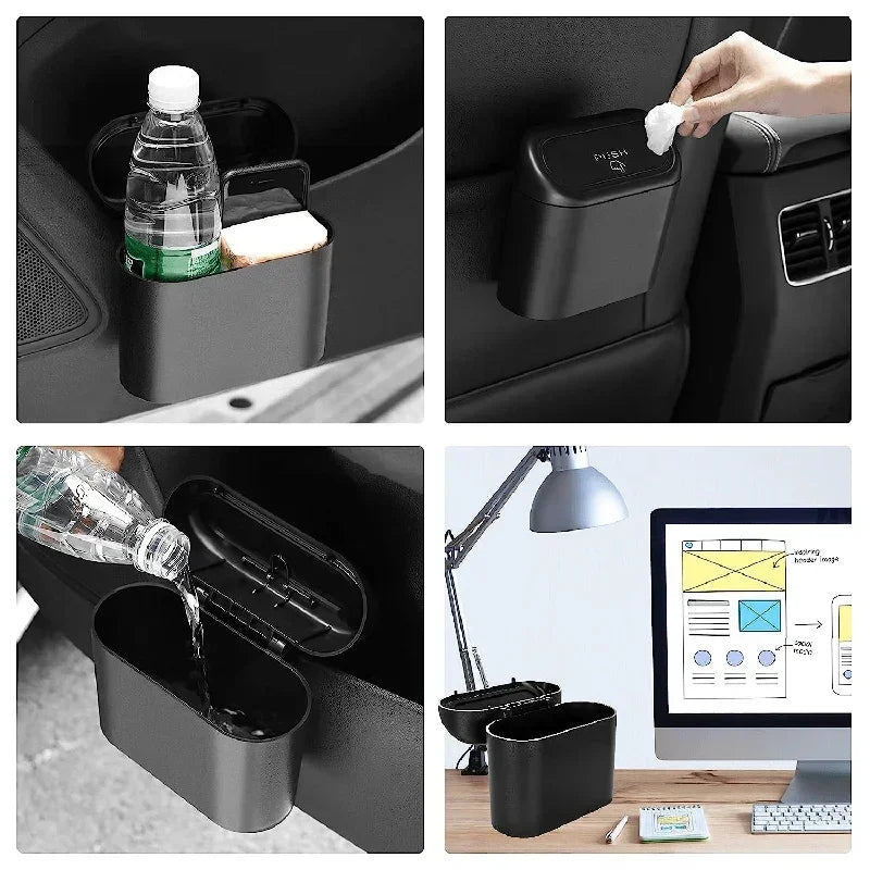 Car Trash Can (with Lid) Contains 60 (300) Garbage Bags, Leak-proof Mini Car Accessories