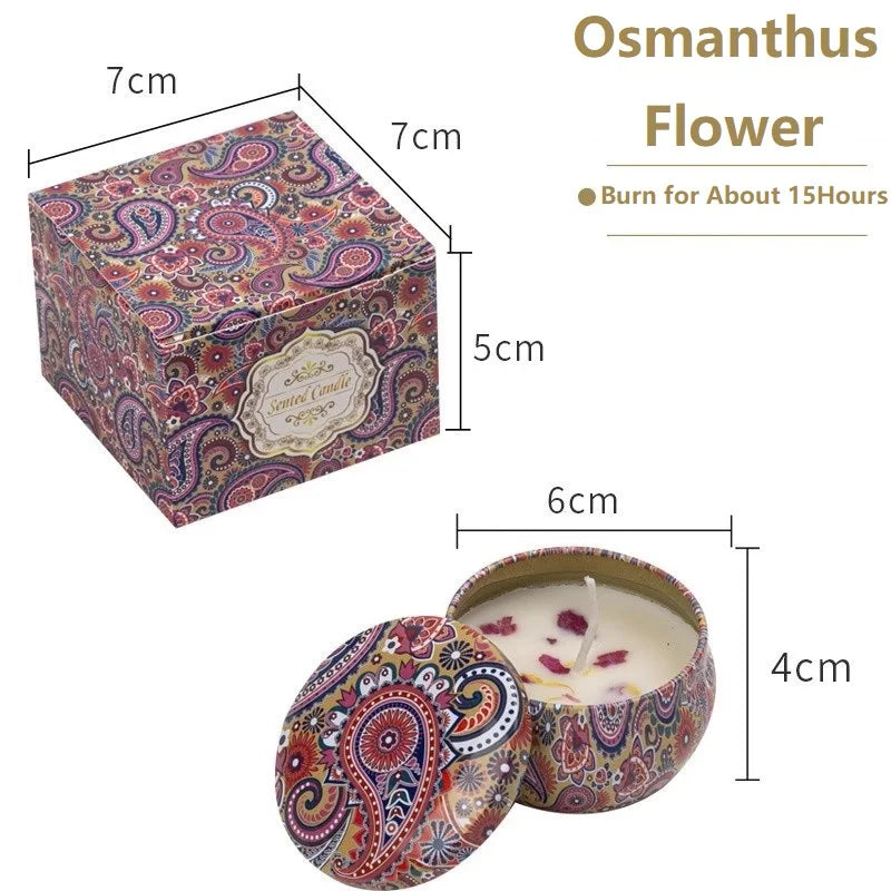 1/4PCS Vintage Scented Candles  Flower Fragrance Candle