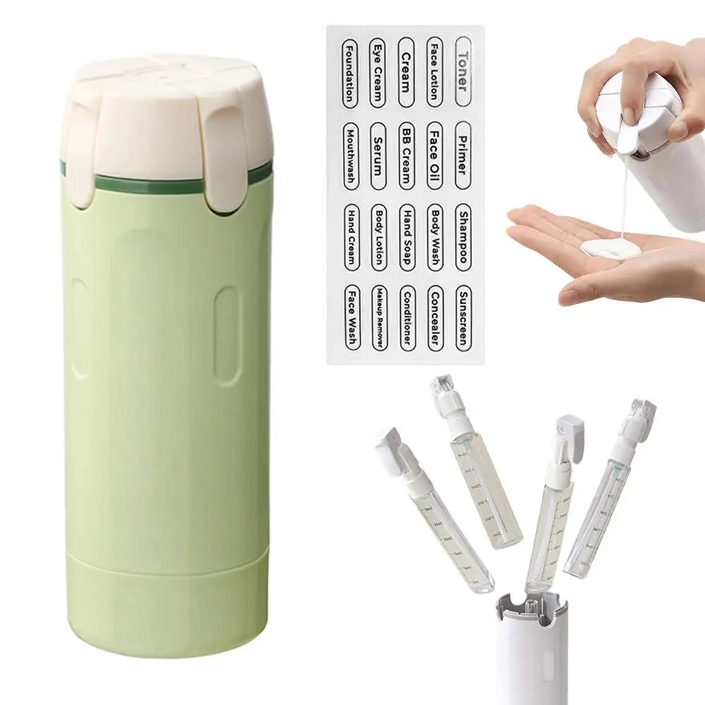 4-in-1 Dispenser Bottle For Travel with Labels