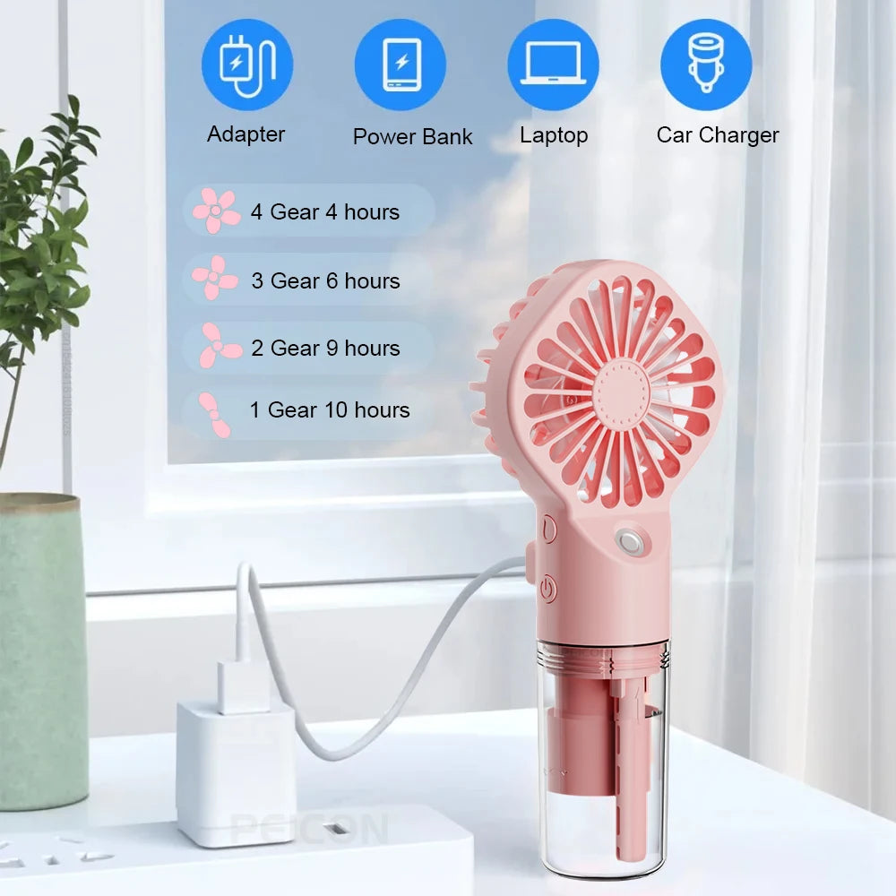 Portable Mini Handheld Mist Fan USB & Rechargeable