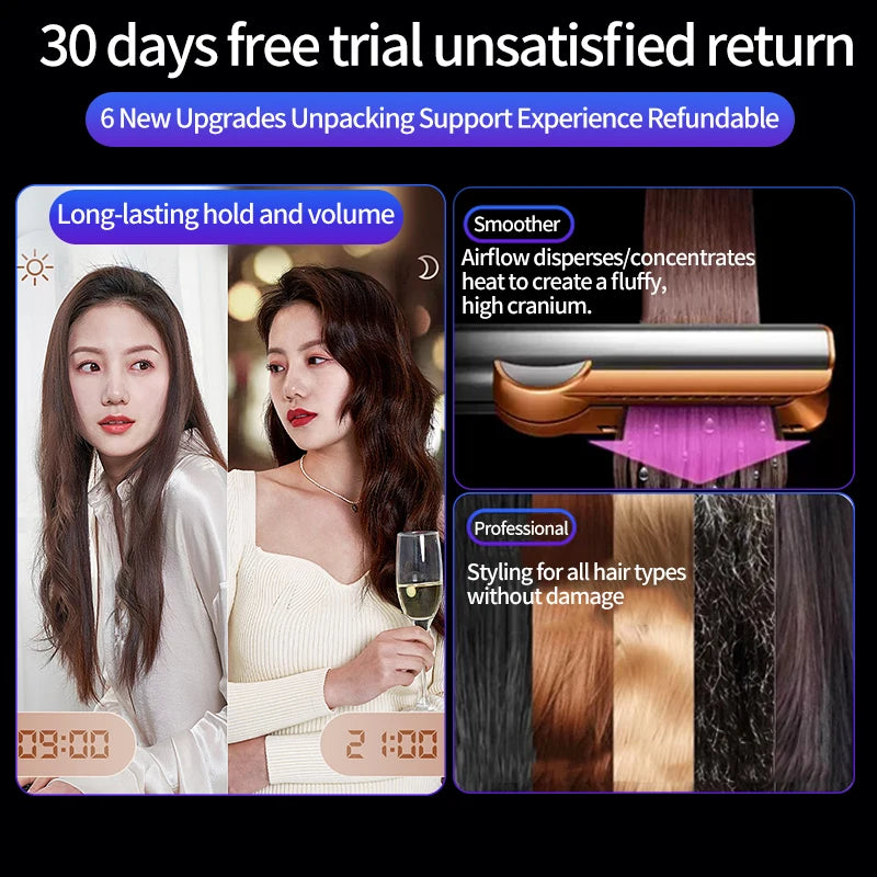 2-in-1 Hair Dryer and Flat Iron Dual Heat Hair Styler for Quick Drying and Straightening