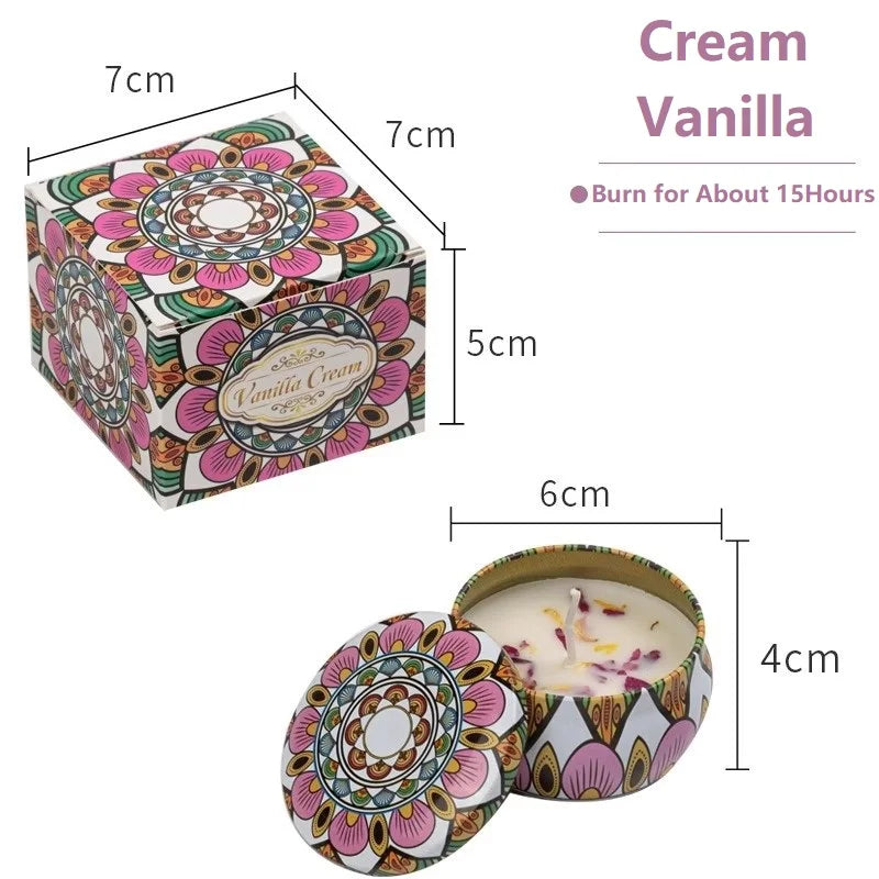 1/4PCS Vintage Scented Candles  Flower Fragrance Candle