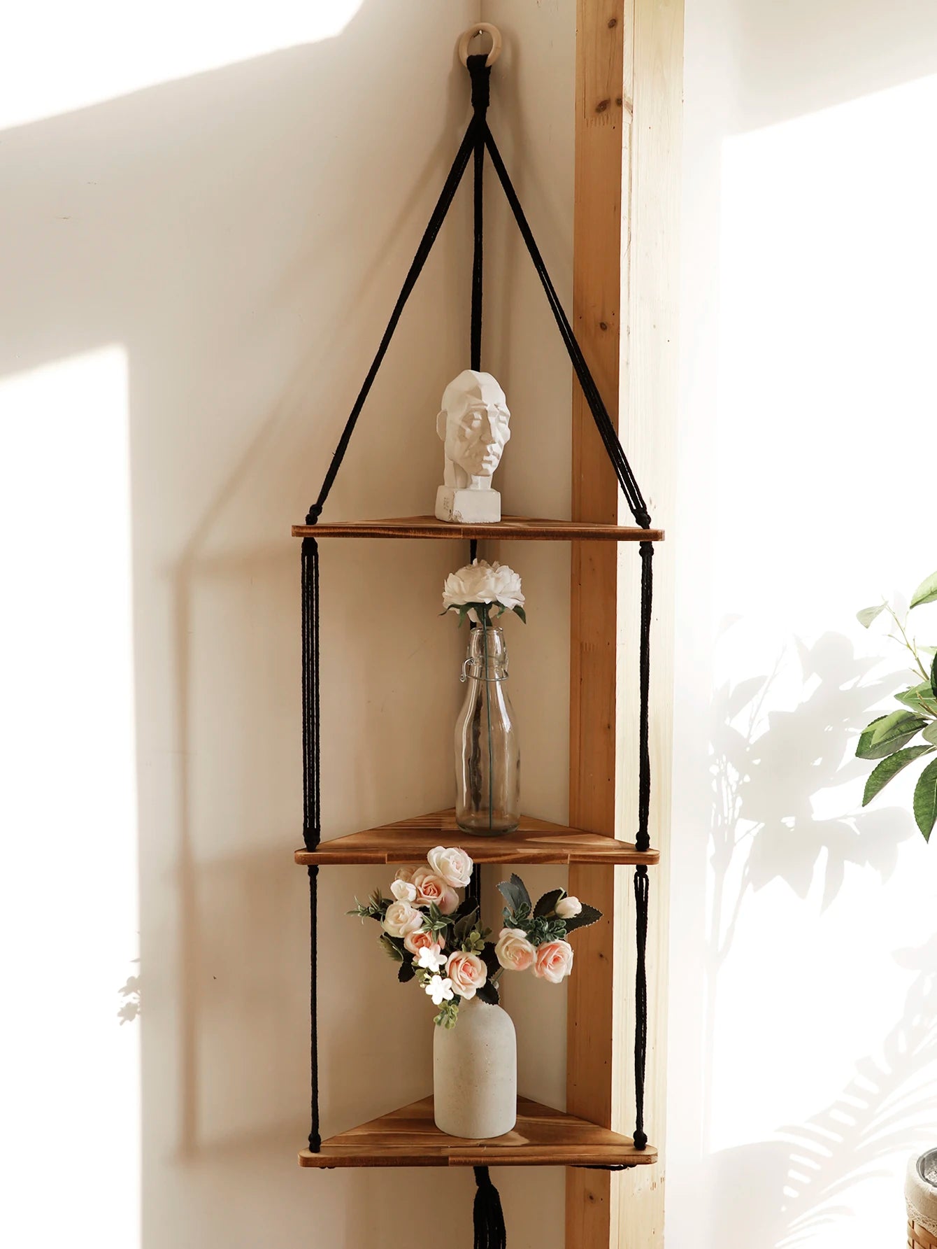 1/2/3-tier Floating Triangle Wall Shelf