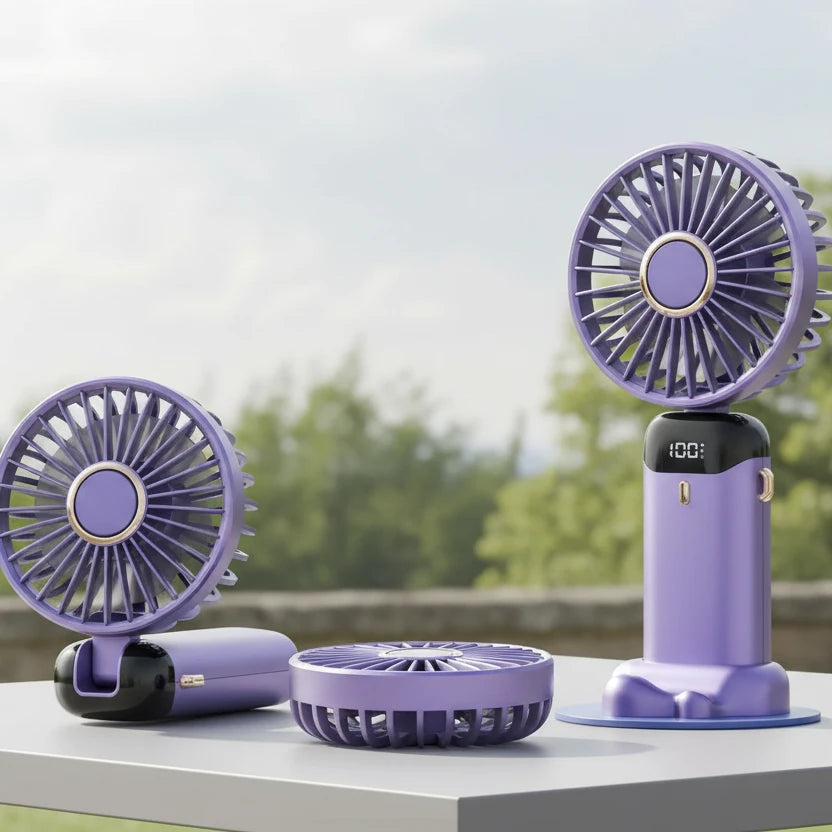 Portable Handheld Personal Rechargeable Fan LED Digital Display