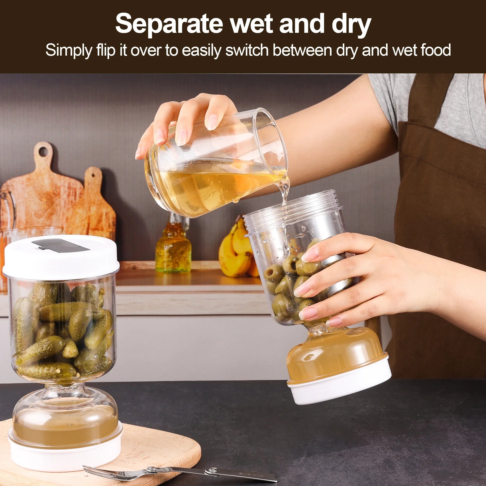 Olive and Pickle Strainer Jar (Plastic)