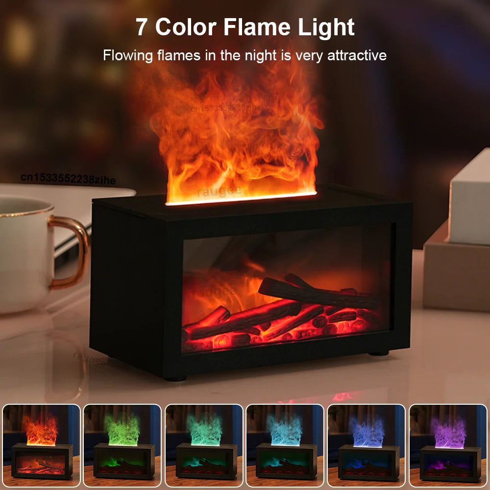 Fireplace Flame Humidifier &  Essential Oil Diffuser Fire Humidifier for Home