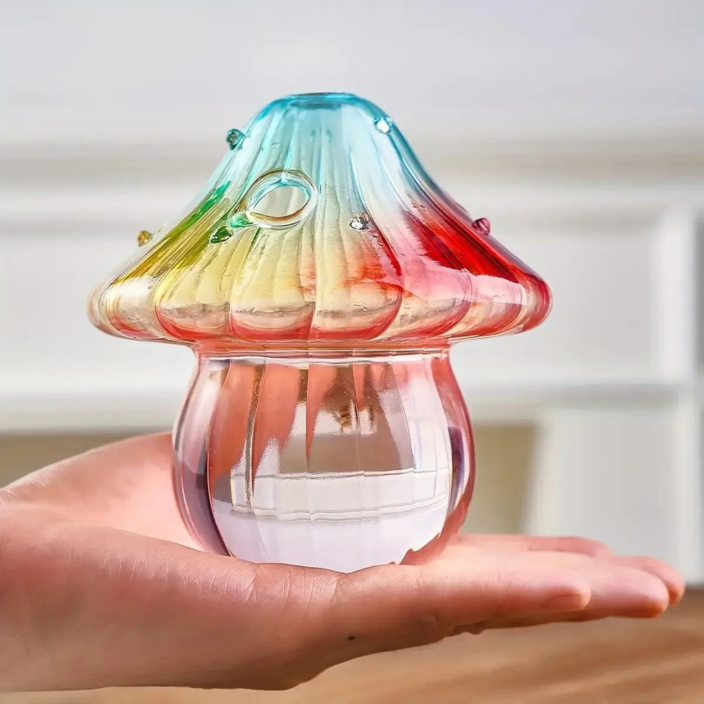 Boho Glass Mushroom Vase