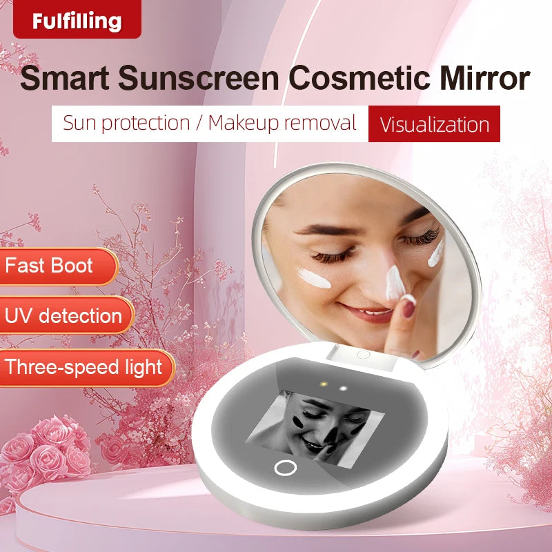 Smart Sunscreen Led Light Portable Makeup Mirror Uv Camera