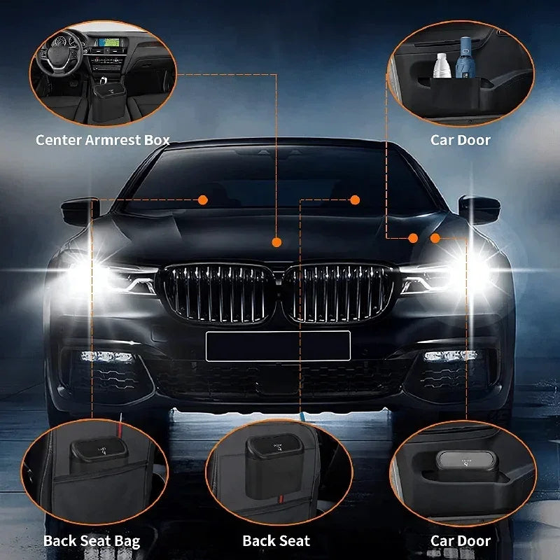 Car Trash Can (with Lid) Contains 60 (300) Garbage Bags, Leak-proof Mini Car Accessories