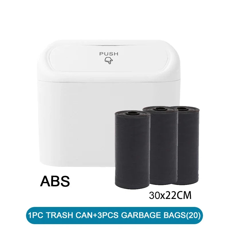 Car Trash Can (with Lid) Contains 60 (300) Garbage Bags, Leak-proof Mini Car Accessories