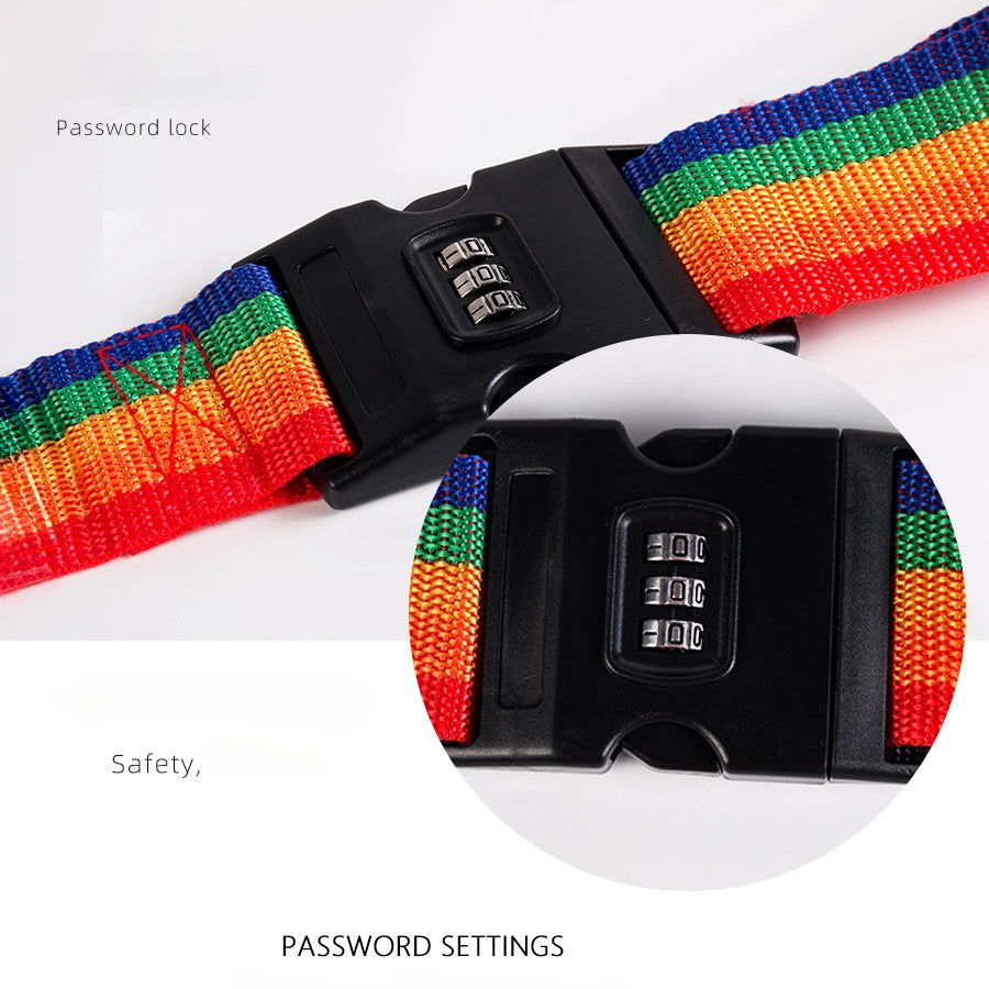 Adjustable Luggage Security Lock Belts Strong Elastic Extra Safety