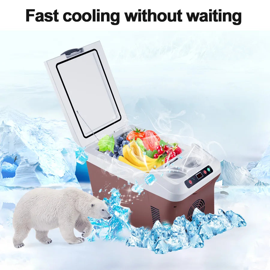Mini Cooler For Home & Car Portable 15L Large Capacity Digital Display Super Cooling Box