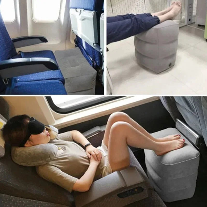 Footrest Pillow Resting For Airplane Inflatable Travel Foot Rest
