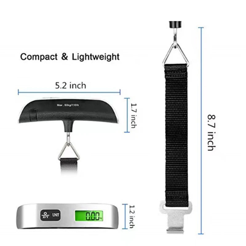 Portable Scale Digital LCD Display 110lb/50kg Electronic Luggage Weight Balance Tool