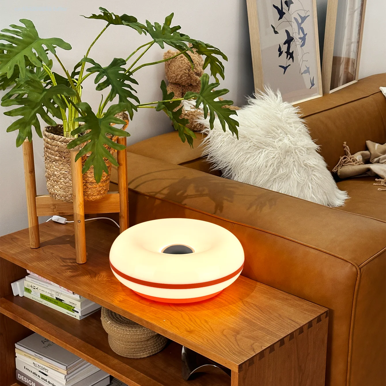 Bauhaus table lamp USB plug bedroom bedside lamp (Not glass）