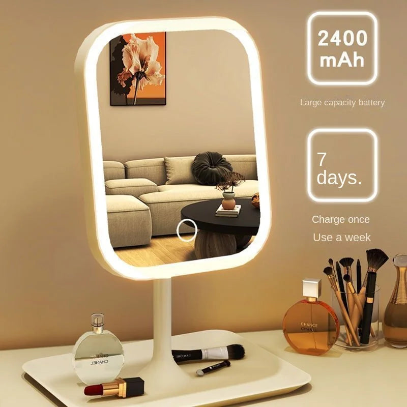 Modern Desktop Vanity Mirror 3 Color Light LED