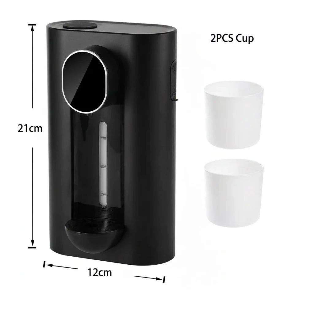 Wall Mounted Smart Mouthwash Dispenser with 2 Magnetic Cups USB-C Rechargeable