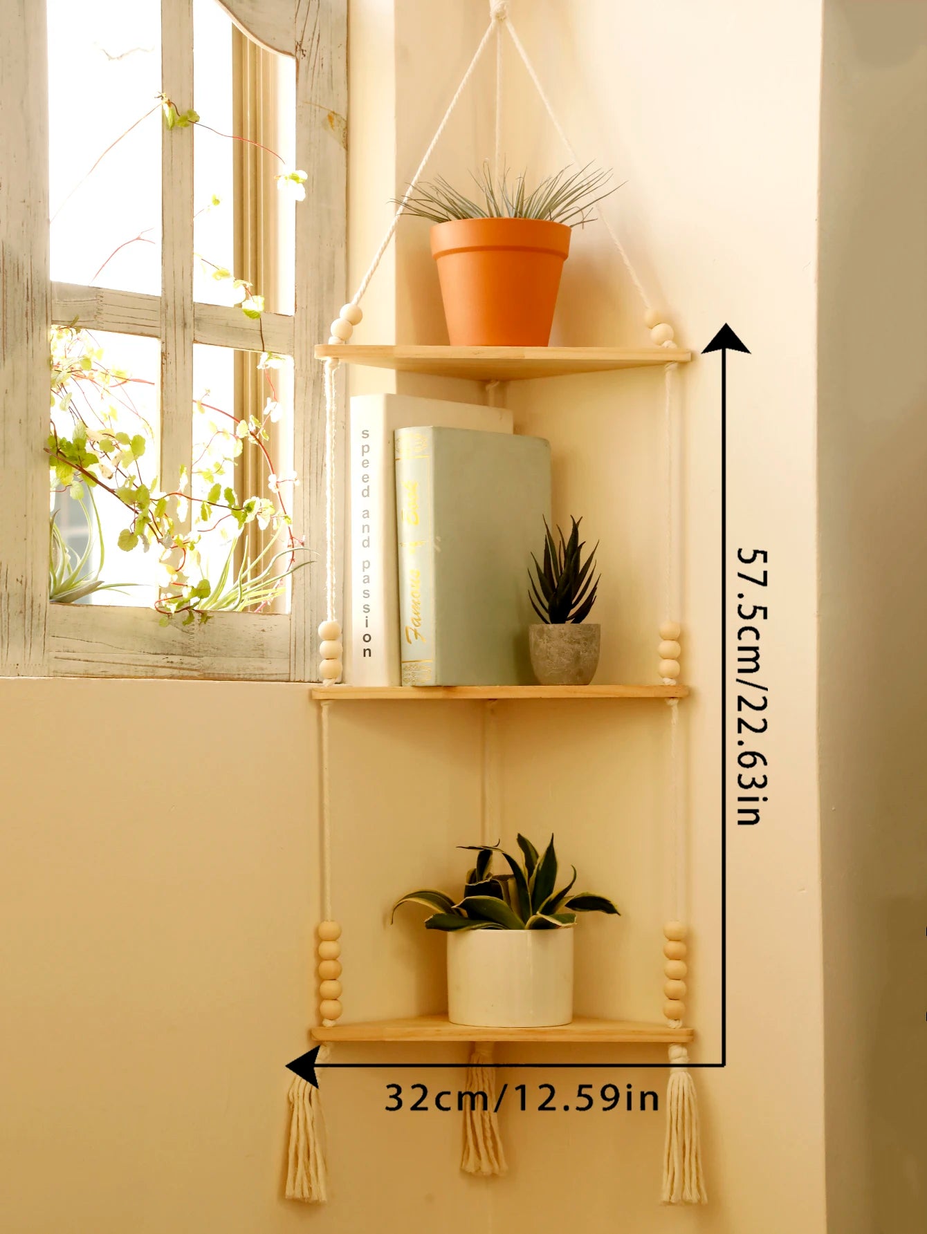 1/2/3-tier Floating Triangle Wall Shelf