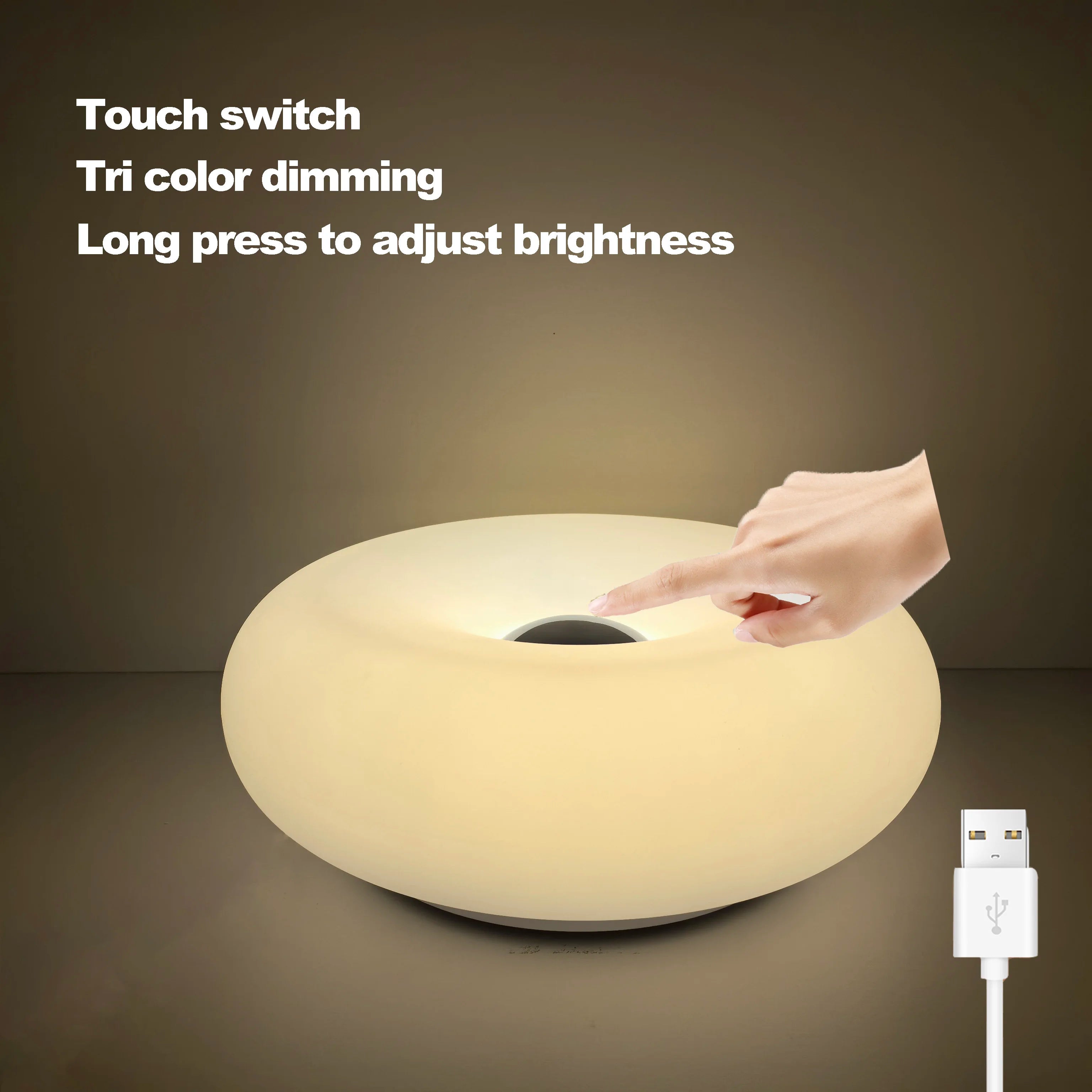 Bauhaus table lamp USB plug bedroom bedside lamp (Not glass）