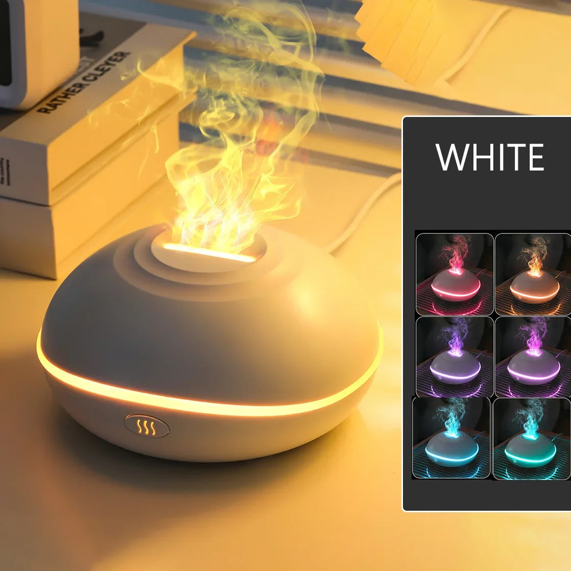 7 color Fire Flame Wood grain aromatherapy machine humidifier Aroma Diffuser