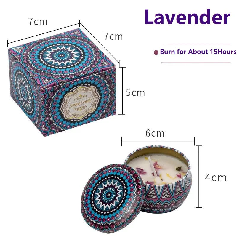 1/4PCS Vintage Scented Candles  Flower Fragrance Candle