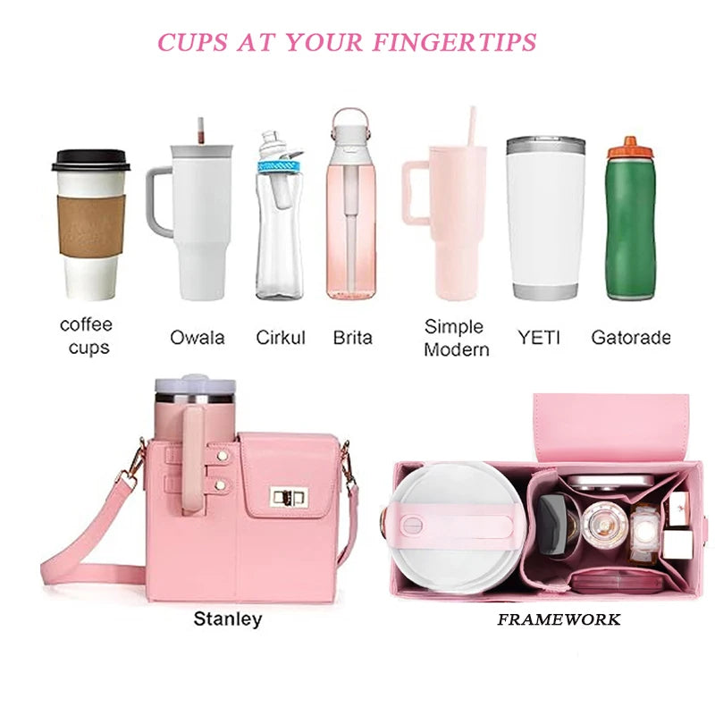 Portable Water Bottle Crossbody Bag Multifunctional