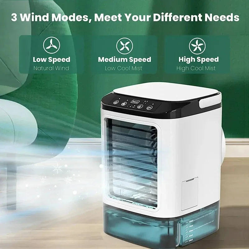 Portable Air Conditioner Fan Dual Spray 3-Speed Electric Fan for Home