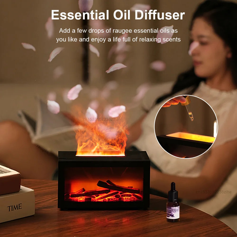 Fireplace Flame Humidifier &  Essential Oil Diffuser Fire Humidifier for Home