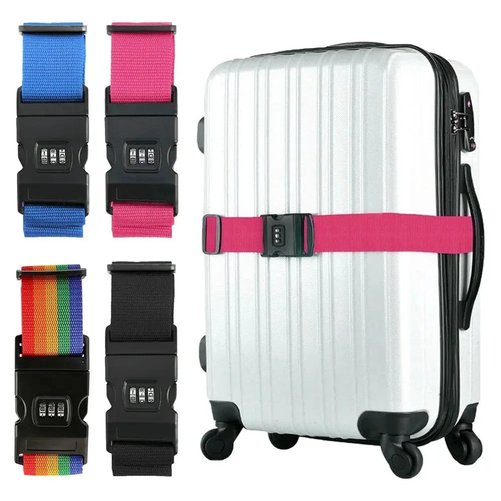 Adjustable Luggage Security Lock Belts Strong Elastic Extra Safety