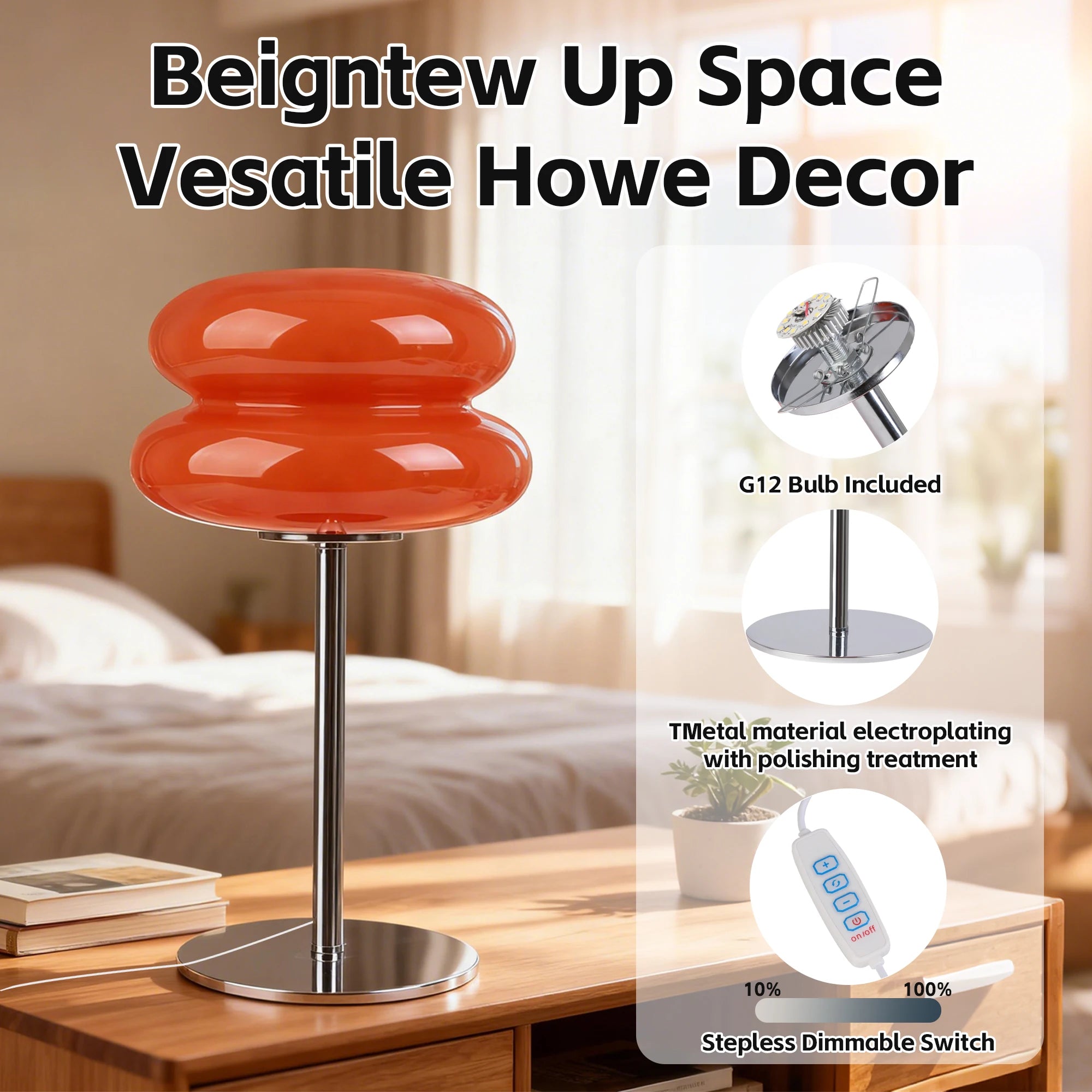 Macaron Glass Table Lamp Trichromatic