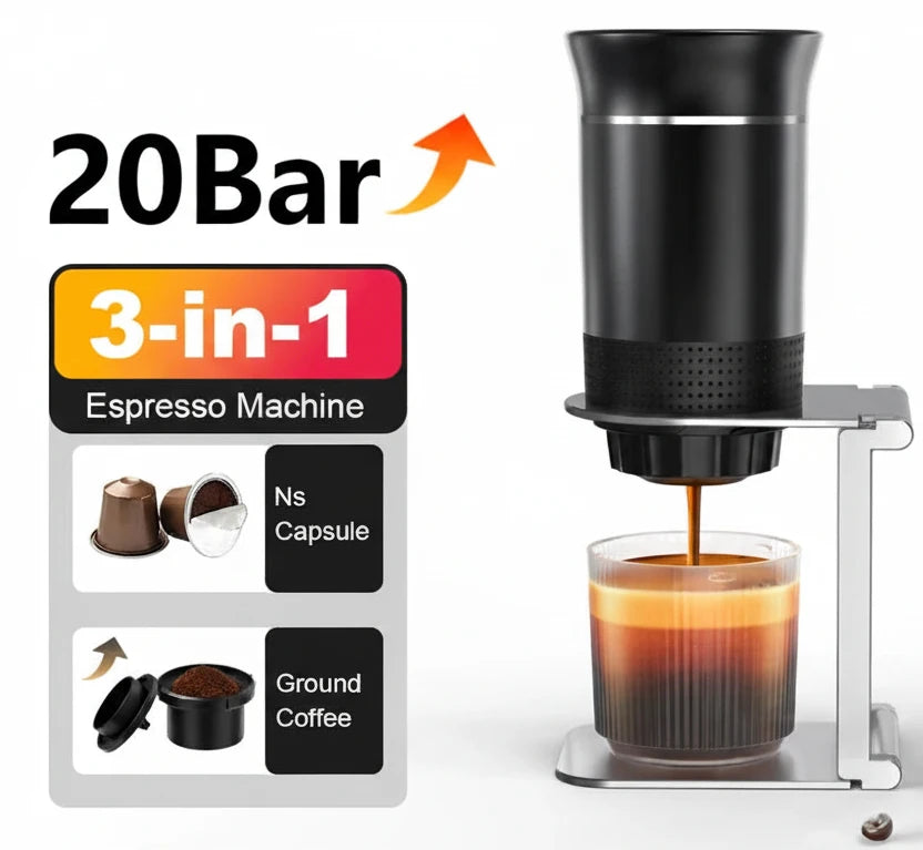 Wireless Electric Portable Espresso Coffee Machine for Car & Camping