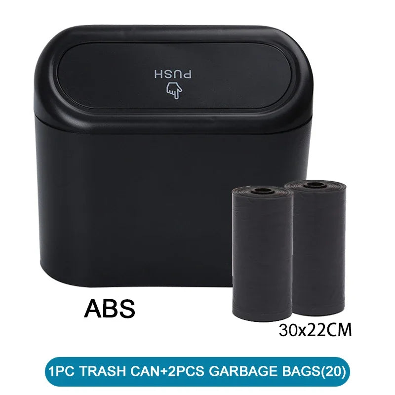 Car Trash Can (with Lid) Contains 60 (300) Garbage Bags, Leak-proof Mini Car Accessories