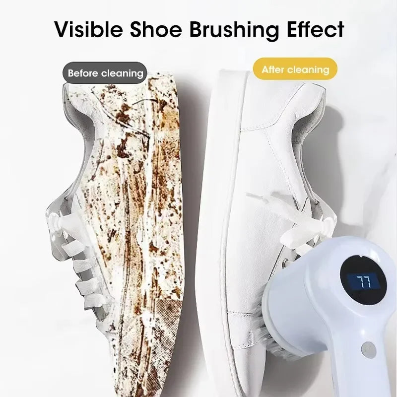 Cordless Electric Spin Scrubber Rechargeable 5 in 1 Brush Heads for Bathroom or Kitchen