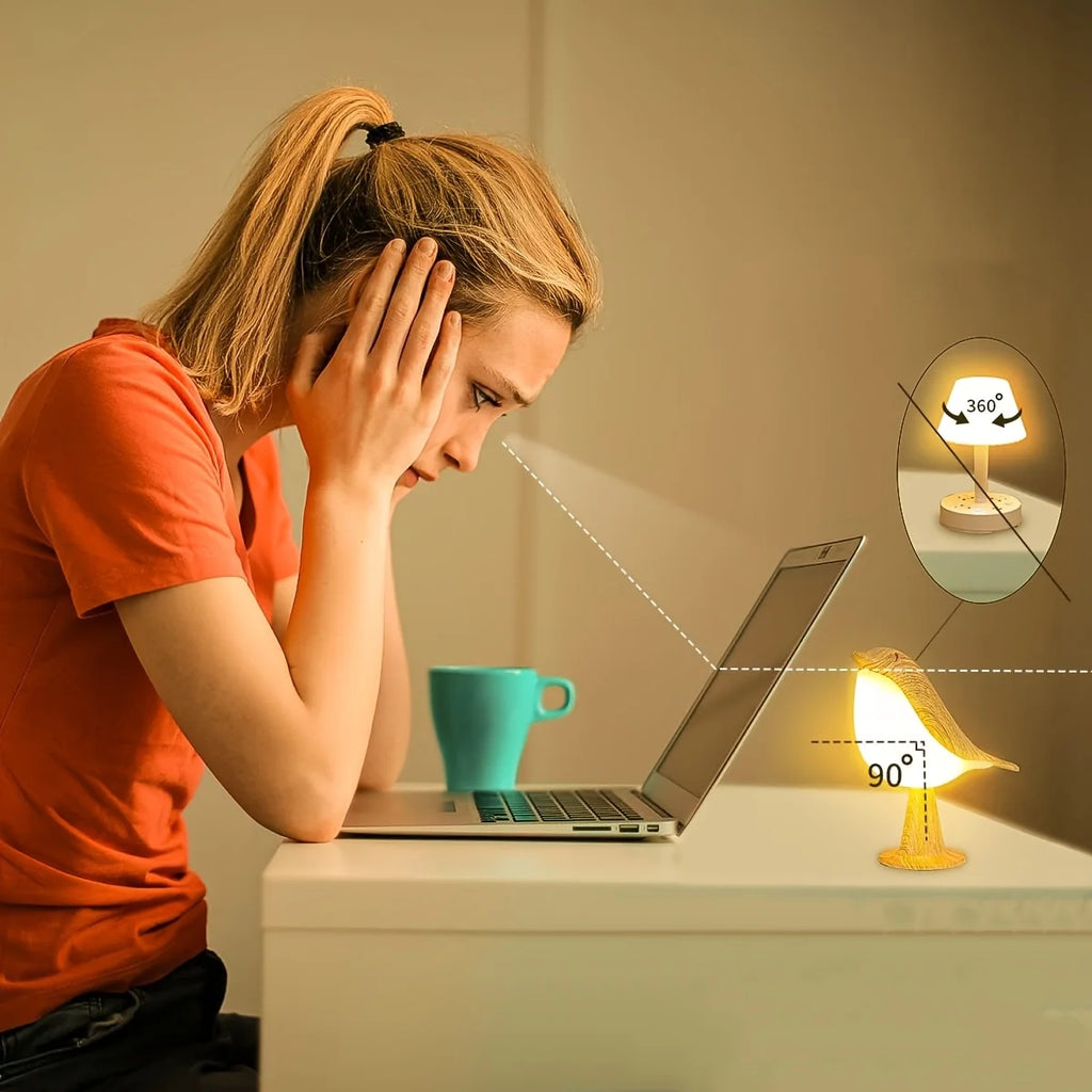 1pc LED Touch-Control Bird Lamp 3-Levels Dimmable, USB-Cordless with Rechargeable Battery