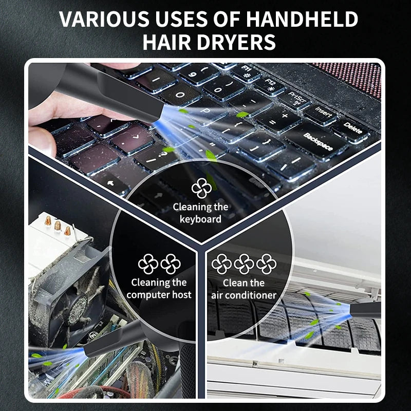 Portable Cordless Handheld Car Vacuum Cleaner Dual Use Blowing & Suction with Multi-Nozzles