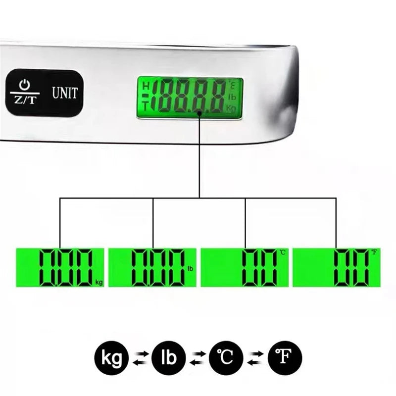 Portable Scale Digital LCD Display 110lb/50kg Electronic Luggage Weight Balance Tool