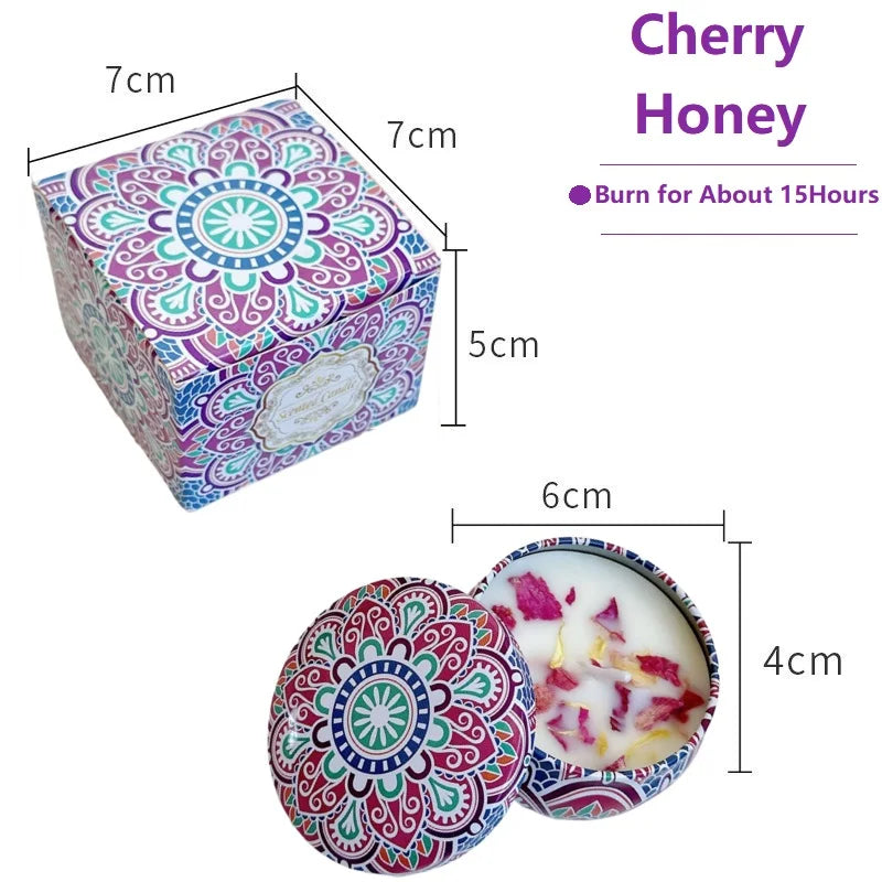 1/4PCS Vintage Scented Candles  Flower Fragrance Candle