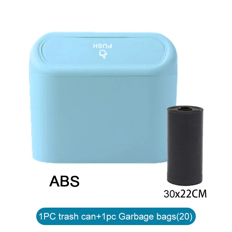 Car Trash Can (with Lid) Contains 60 (300) Garbage Bags, Leak-proof Mini Car Accessories
