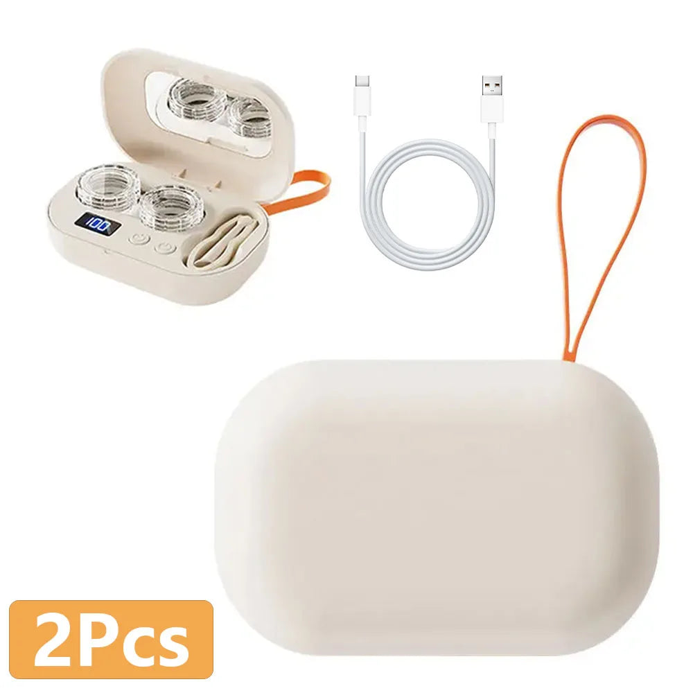 Rechargable portable Ultrasonic Contact Lens Cleaner