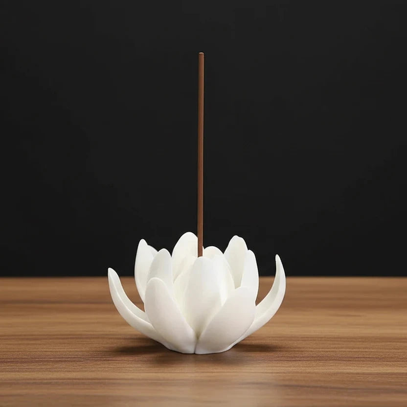 Chinese style Buddha's Hand Lotus LED Reflux Incense Burner Stand