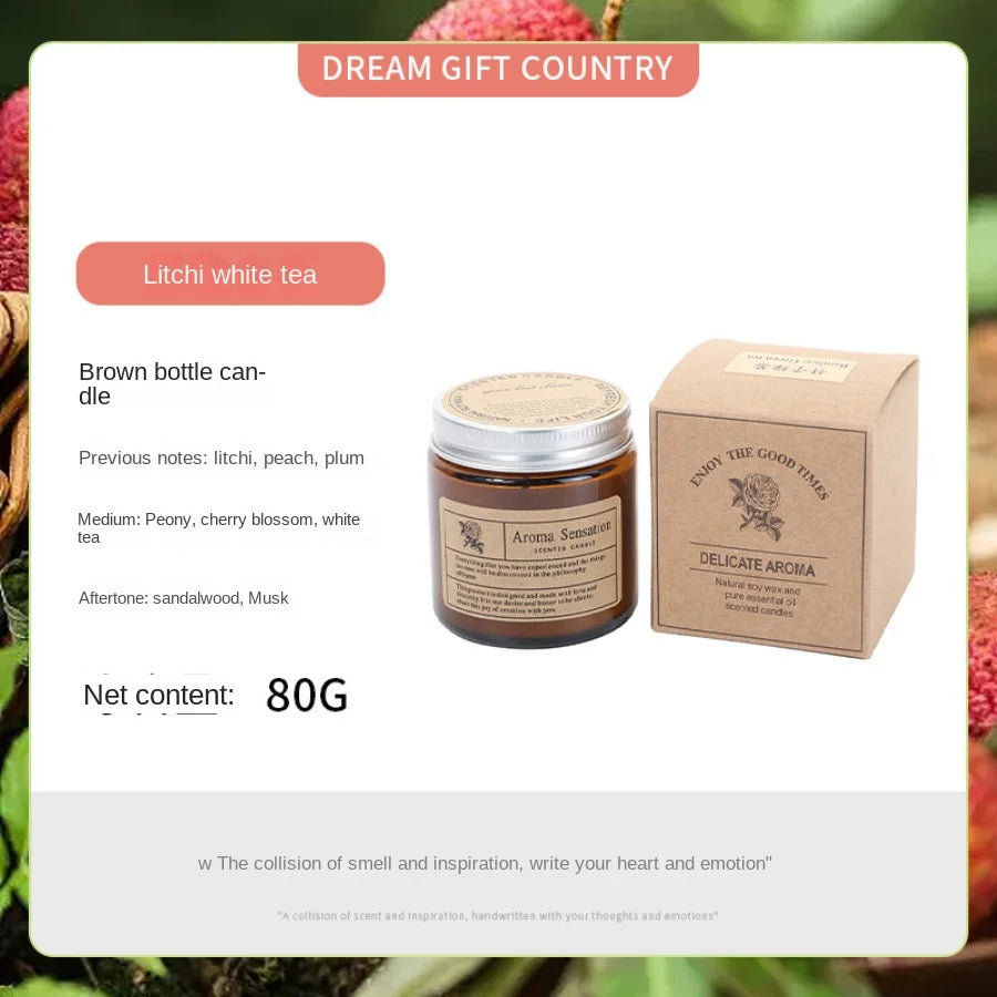 1pc Brown Glass Cup Aromatherapy Candle