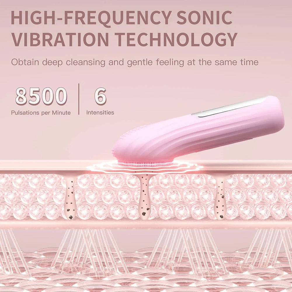 Waterproof Facial Cleansing Brush Rechargeable Scrubber Exfoliating