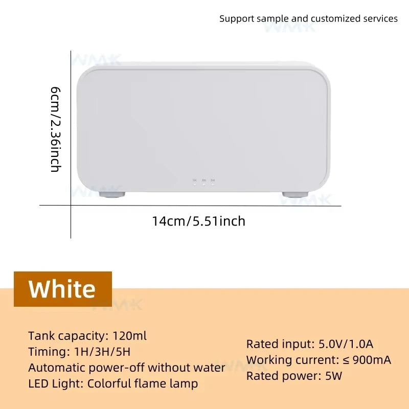 Air Humidifier/Diffuser With Mini Flame And LED Light