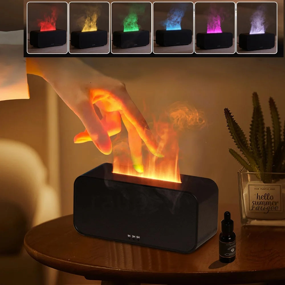 Air Humidifier/Diffuser With Mini Flame And LED Light