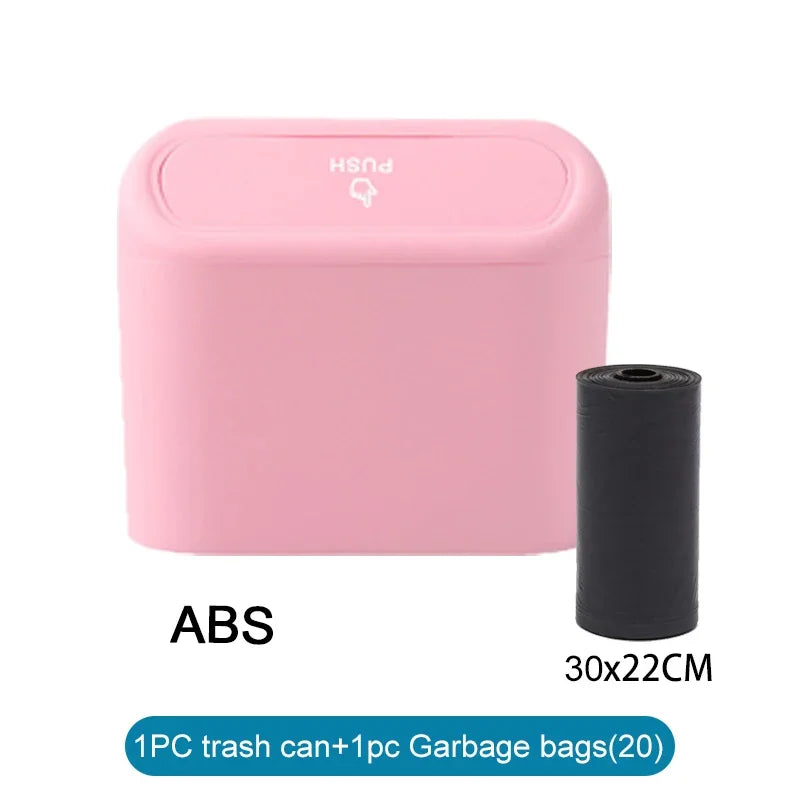 Car Trash Can (with Lid) Contains 60 (300) Garbage Bags, Leak-proof Mini Car Accessories