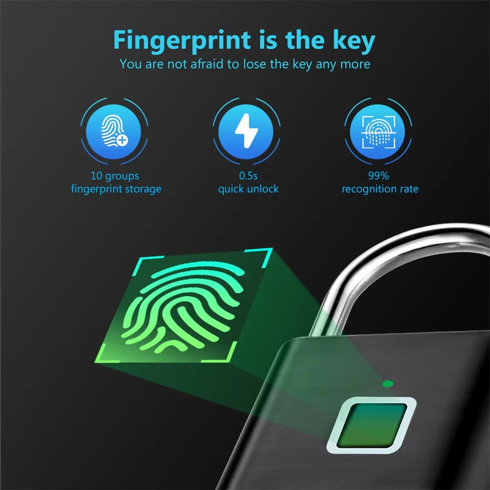 USB Fingerprint Keyless Lock Waterproof & Anti-theft