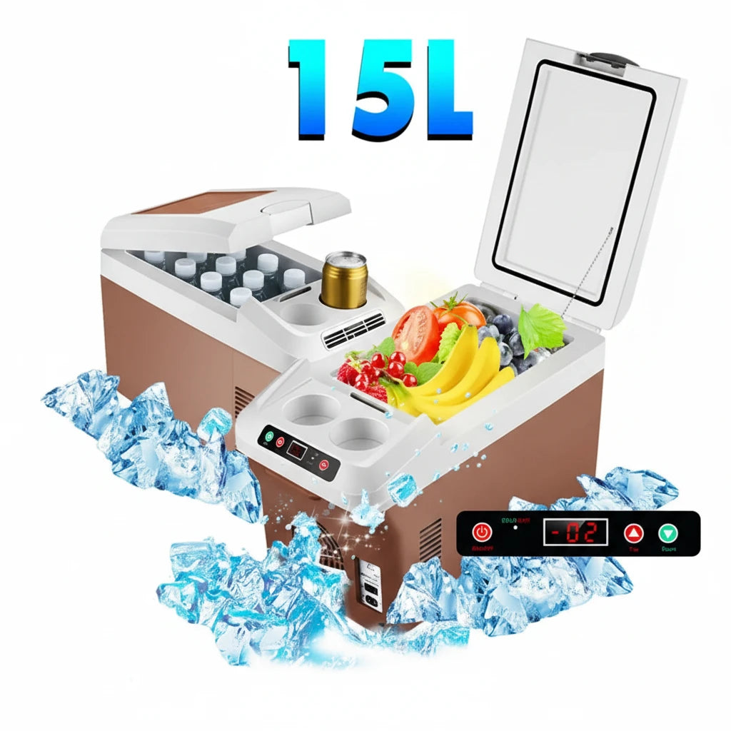 Mini Cooler For Home & Car Portable 15L Large Capacity Digital Display Super Cooling Box