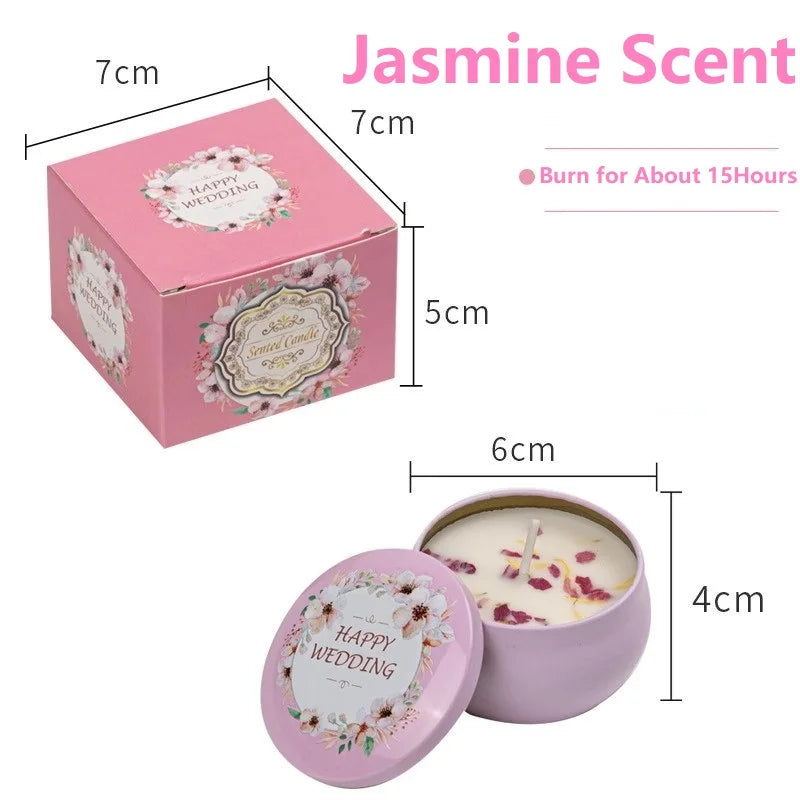 1/4PCS Vintage Scented Candles  Flower Fragrance Candle