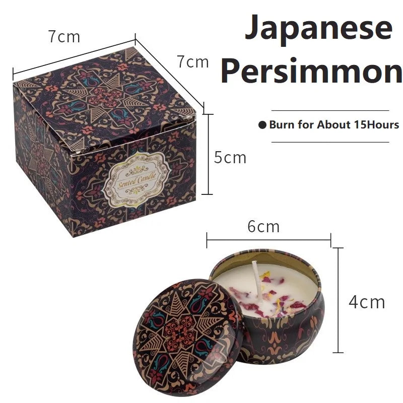 1/4PCS Vintage Scented Candles  Flower Fragrance Candle
